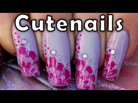 Marble nail art for beginners by cute nails - YouTube