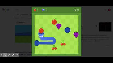 Google snake game, 17 apples in small, portal, 3 apples mode