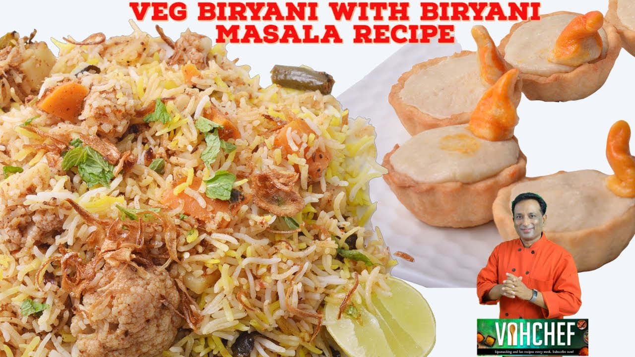 Hyderabadi Veg Biryani with Biryani Masala Recipe and Kaju Katli Diyas - Festive Recipes | Vahchef - VahRehVah