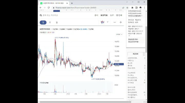 264660씨앤지하이테크 주가 전망 및 차트 분석