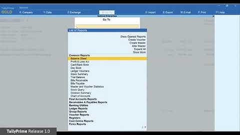 HBS SOLUTIONS PVT. LTD. | How to Navigate Using Go To in TallyPrime Tamil | TallyHelp