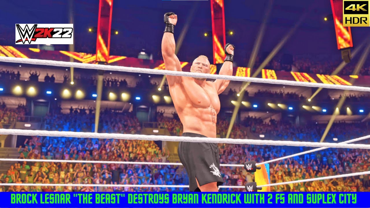 WWE 2K22 - Brock Lesnar Vs Bryan Kendrick | 