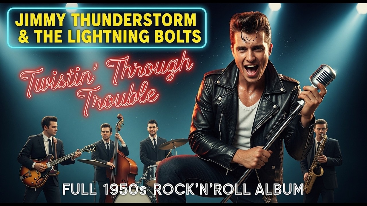 Twistin’ Through Trouble 💋 | Jimmy Thunderstorm & The Lightning Bolts | Full 1950s Rock’n’Roll Album