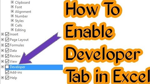 How to Enable Developer Tab in MS Excel in Urdu/Hindi