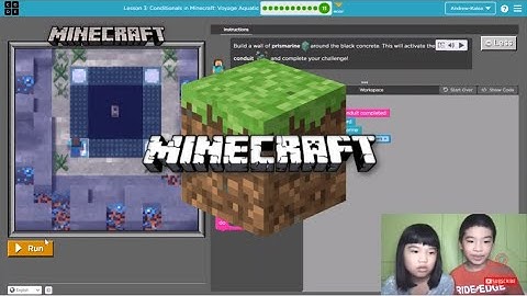 How to Code MINECRAFT Voyage Aquatic in Code.org: Course E Lesson 3 Puzzle 10-11