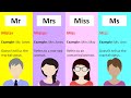 Titles mr mrs miss  ms  learn the difference