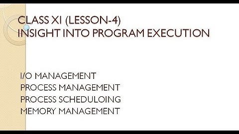 INSIGHT INTO PROGRAM EXECUTION