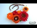 ~JustHandmade~ DIY necklace with felt flowers (Watch part 1 to part 5 DIY felt flowers)