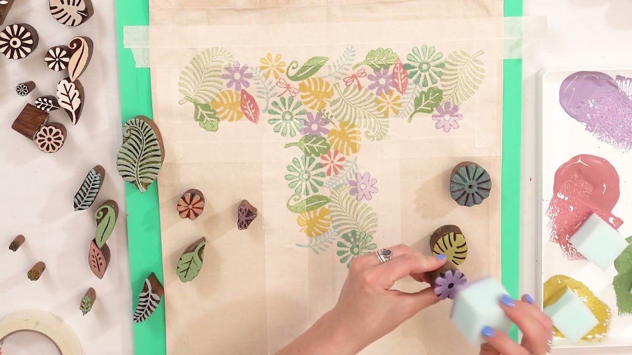 Block Printing Project- Initial Bag