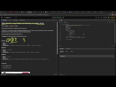 Leetcode easy problem 2609. Find the Longest Balanced Substring of a Binary String | devops python