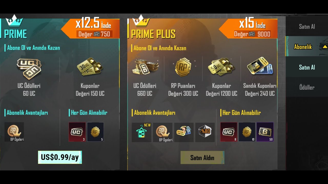 PUBG MOBILE PRIME PLUS ABONELİGİ NEDİR NE İŞE YARAR KAÇ GÜNLÜK - YouTube