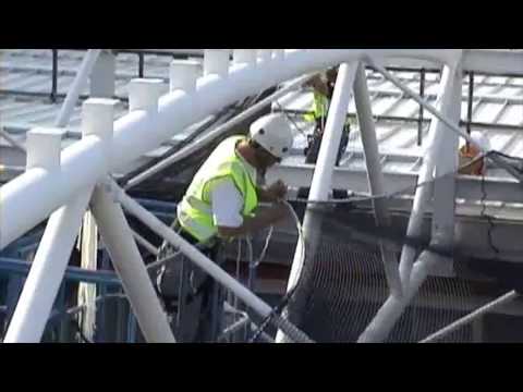 Guide to installing work positioning netting to ETFE structures