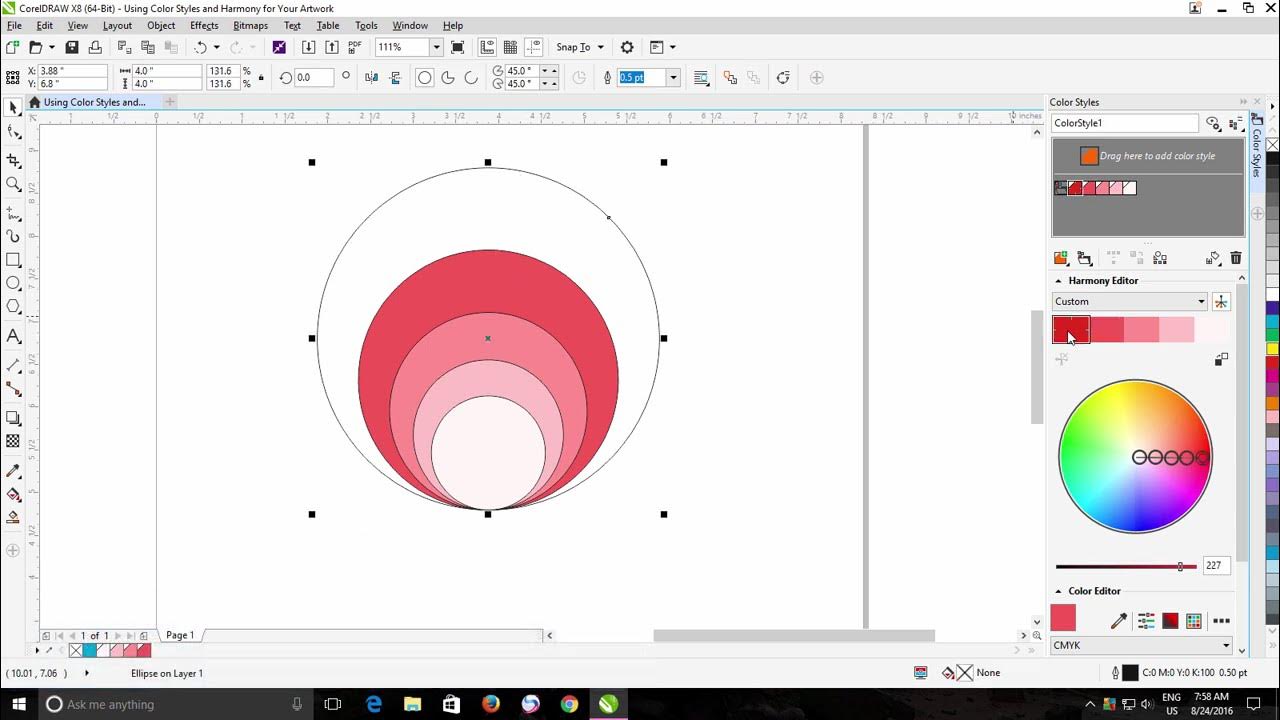 Цвета в coreldraw. Что такое цветовые стили в кореле. наложение цветов корел. coreldraw x8. корел 18.