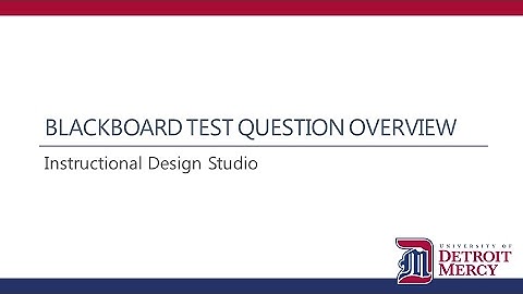 Blackboard Test Questions Overview