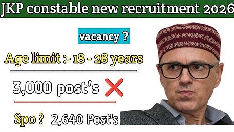 JKP Constable New recruitment 2026 || 2,640 Post refered to Jkssb || spo recruitment 2026