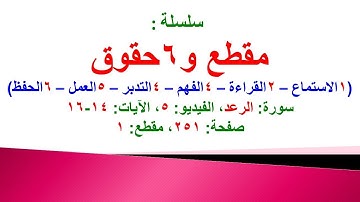 مقطع و6 حقوق (سورة الرعد الفيديو 5 الآيات: 14-16) (في المصحف صفحة 251 مقطع 1) محمد ماضي