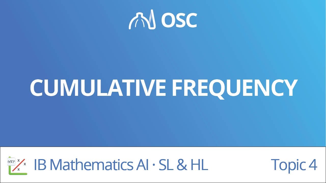 Cumulative frequency [IB Maths AI SL/HL]