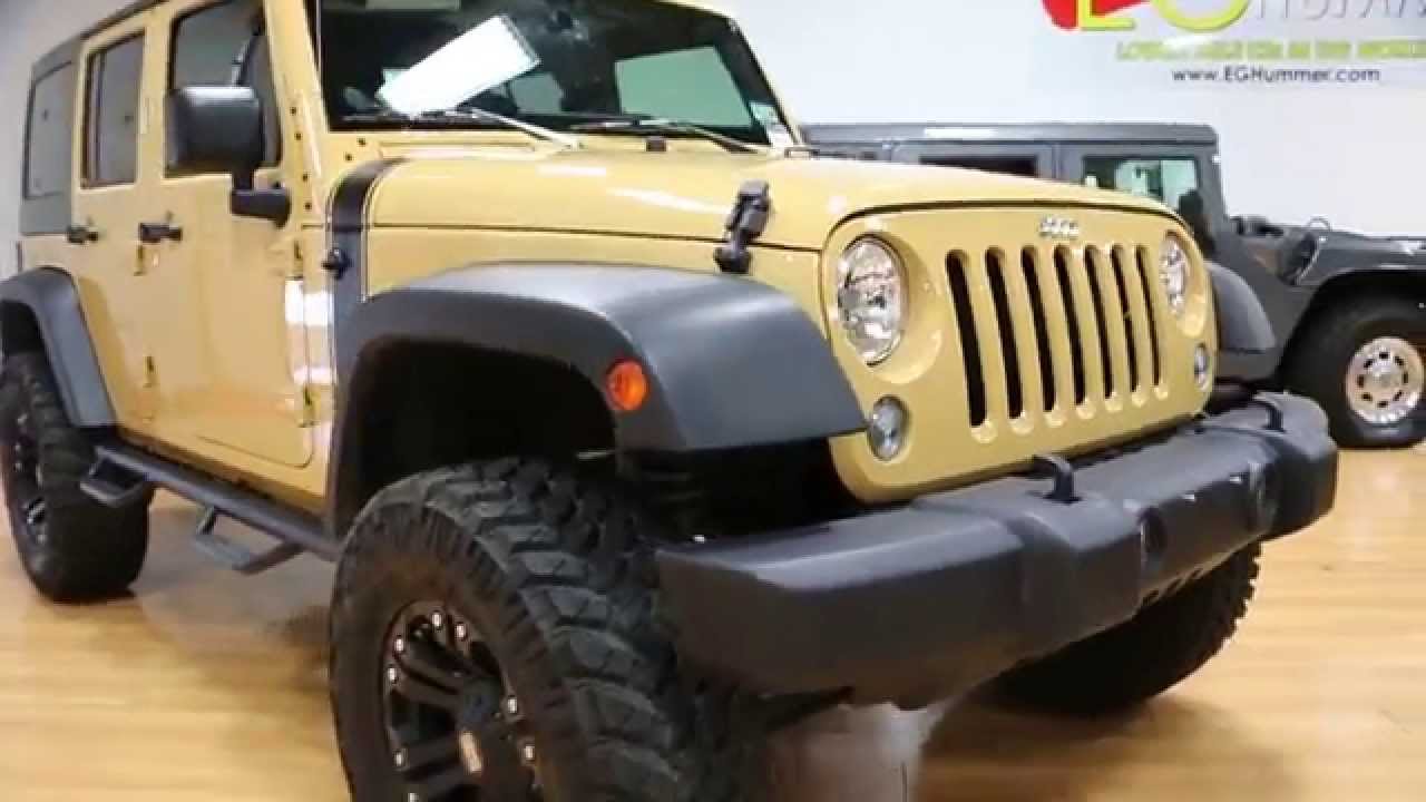 Lifted 2014 Jeep Wrangler Unlimited For SaleSand DuneXD WheelsNavigationConverse Interior