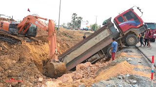 Incredible Trago Dump Truck Back Failed Heavy Help Hitachi Zaxis210lch Caterpillar 320D2