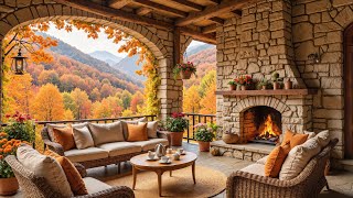 Peaceful Autumn Porch and Fireplace 🔥 Soft Piano Music with Calm Fall Vibes for Work & Study screenshot 3