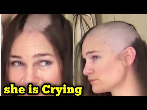 Crying Beautiful Girl Amazing Forced Head Shave || Forced Head Shave || Force Head Shave 2023 ||