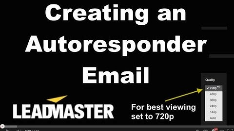 Using workflow to create an autoresponder email