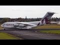 QATAR Air Force Boeing C-17 Globemaster arrivial at Maastricht Airport ! RARE ! (HD)