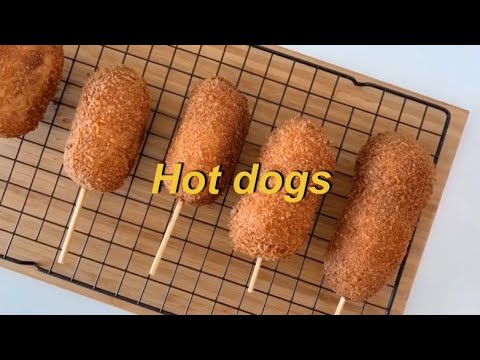 [홈 베이킹] 코스트코 냉동생지로 핫도그 만들기, Korean hot dog by using costco brioche buns
