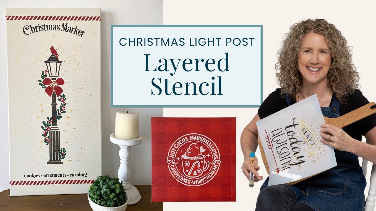 Christmas Light Post Layered Stencil & BONUS Mini Signs Tutorial YouTube