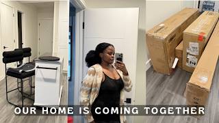 It Finally Feels Real 🏡 | Unboxing Our Kitchen Island, TV Console & New Furniture