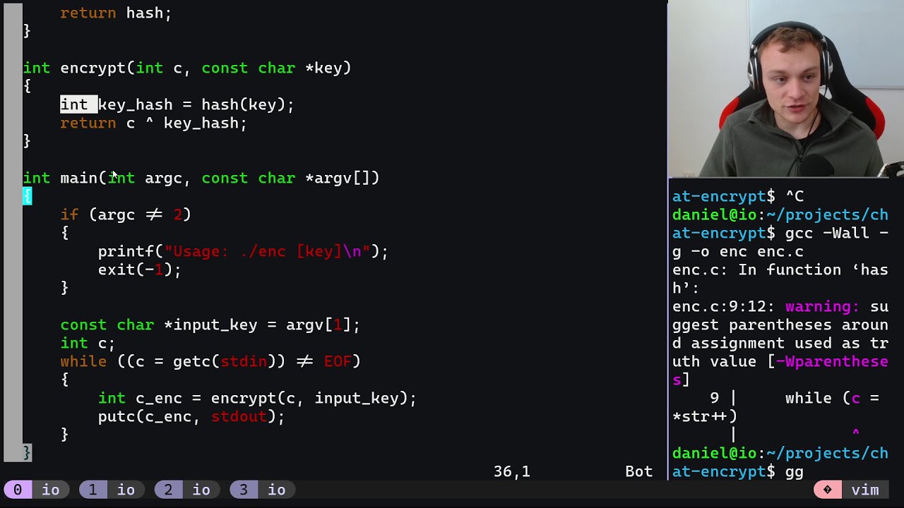 Coding Barebones Network Encryption in C - YouTube