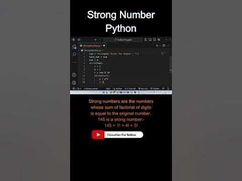 Strong number in Python - YouTube