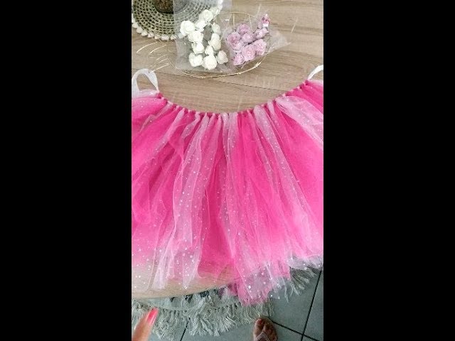 tutu T1 tulle blanc en jupe bébé fille naissance fait main