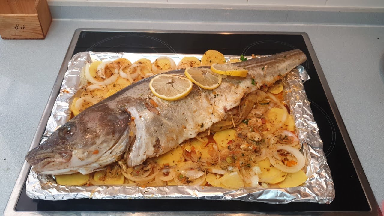 Bacalao relleno con gambas y verdura al estilo arabe بالقمرون شمالي  سمك معمر