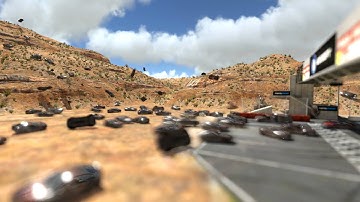 Trackmania 2: Canyon - 168 cars rendering test