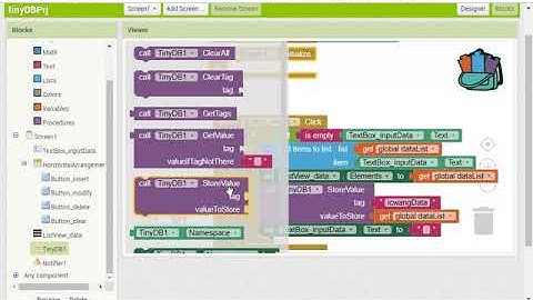2018121505 使用 TinyDB 製作記事本 初始化螢幕時把資料庫內容載入進來的程式設計