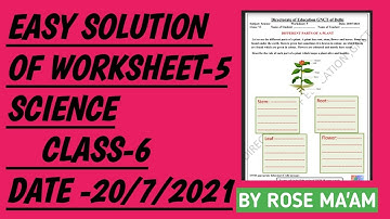 CLASS-6|SOLUTION OF SCIENCE WORKSHEET-5|(20/7/21)/EASY EXPLAINATION|CLASS-6