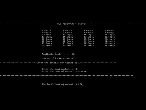 Bus Reservation system in C Programming | Source Code & Projects