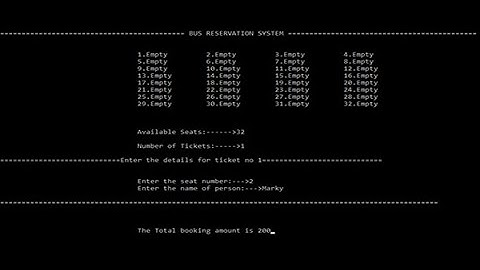 Bus Reservation system in C Programming | Source Code & Projects