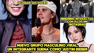 NUEVO GRUPO MASCULINO VIRAL, UN INTEGRANTE SUENA COMO JUSTIN BIEBER + NINGNING INTERACTUA CON ELLOS