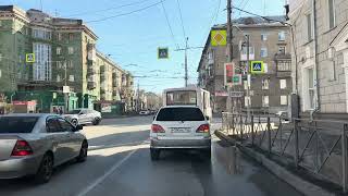 4k Novosibirsk Siberia Walk down the street Big city Russia / Dzerzhinsky Avenue Knitted Autumn NSK