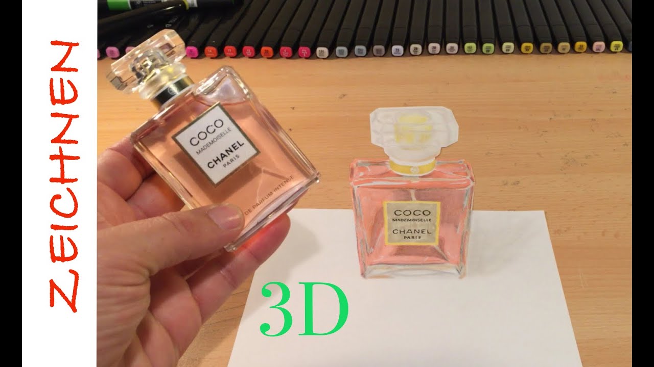 3d Zeichnen Lernen Fur Anfanger Chanel Parfum How To Draw In 3d Youtube