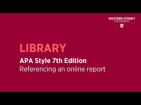 Video: Hoe verwijs je naar een jaarverslag in APA?