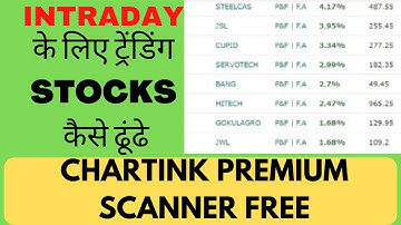 Chartink Intraday Scanner For Trending Stock | How to find stocks for trading | Free chartnk scanner