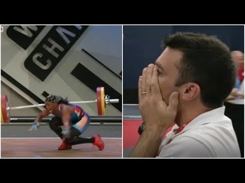 Gaëlle Nayo-Ketchanke awful injury (2019 European Weightlifting Championships)