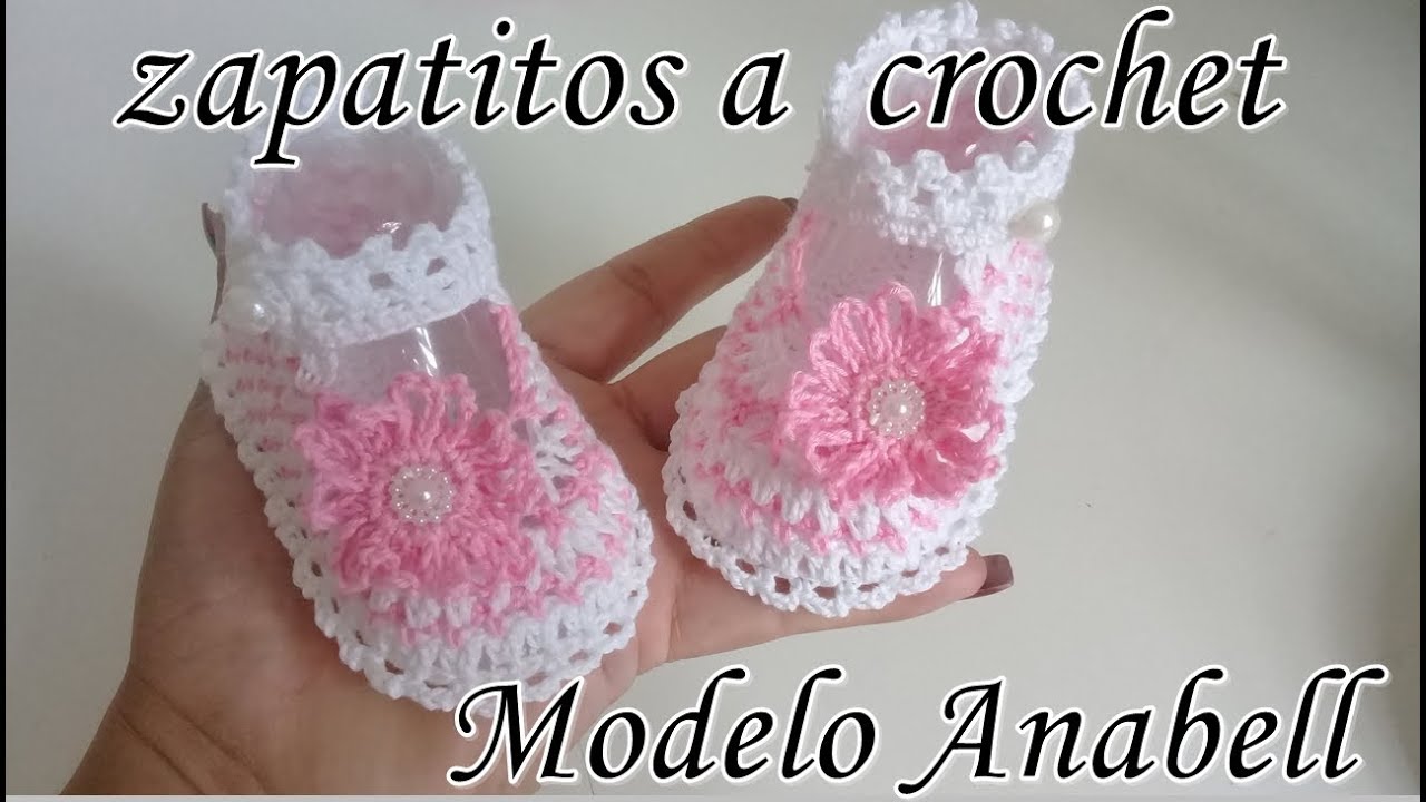 Zapatito a crochet para bebé - Modelo Anabell - 0 a 3 meses - YouTube