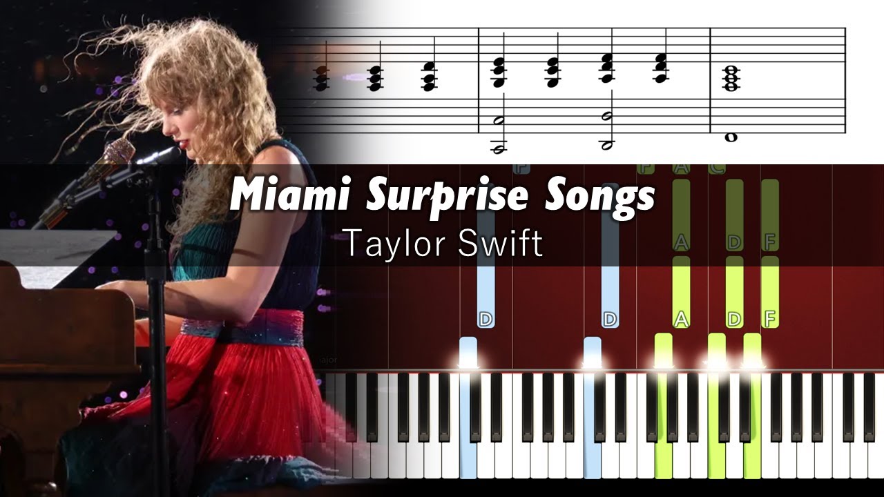 Taylor Swift - Miami Surprise Songs - Accurate Piano Tutorial with Sheet Music