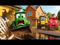 🚜 Oil Spill Trouble! Small Bulldozer Slips and Gets Stuck | Construction Vehicles 3D Animation