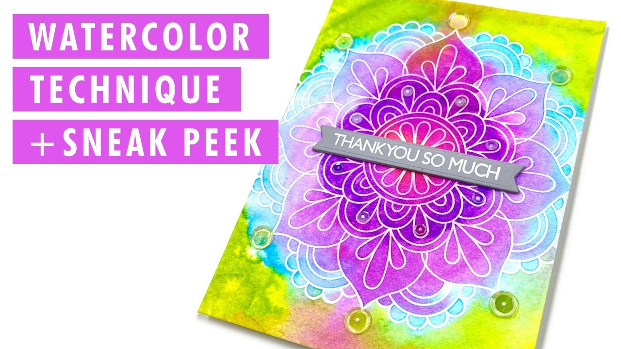 Easy Watercolor Technique + Sneak Peek at the new Pawsome Stamps Release!