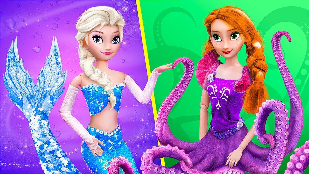 Tiên Cá Anna và Elsa / 10 Mẹo DIY Frozen